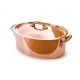 MAUVIEL 6521 - Collection M'héritage - Cocotte ovale en cuivre intérieur inox monture bronze